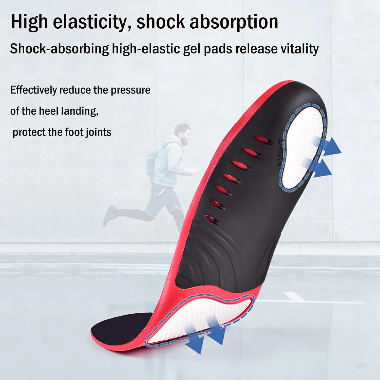 2 Pairs Plantar Fasciitis High Arch Support Insoles for Men/Women,Flat Feet Orthotic-Heel Pain Relief-Heavy Duty/Running Athletic Gel/Comfort Work Boot Shoe Inserts（L）