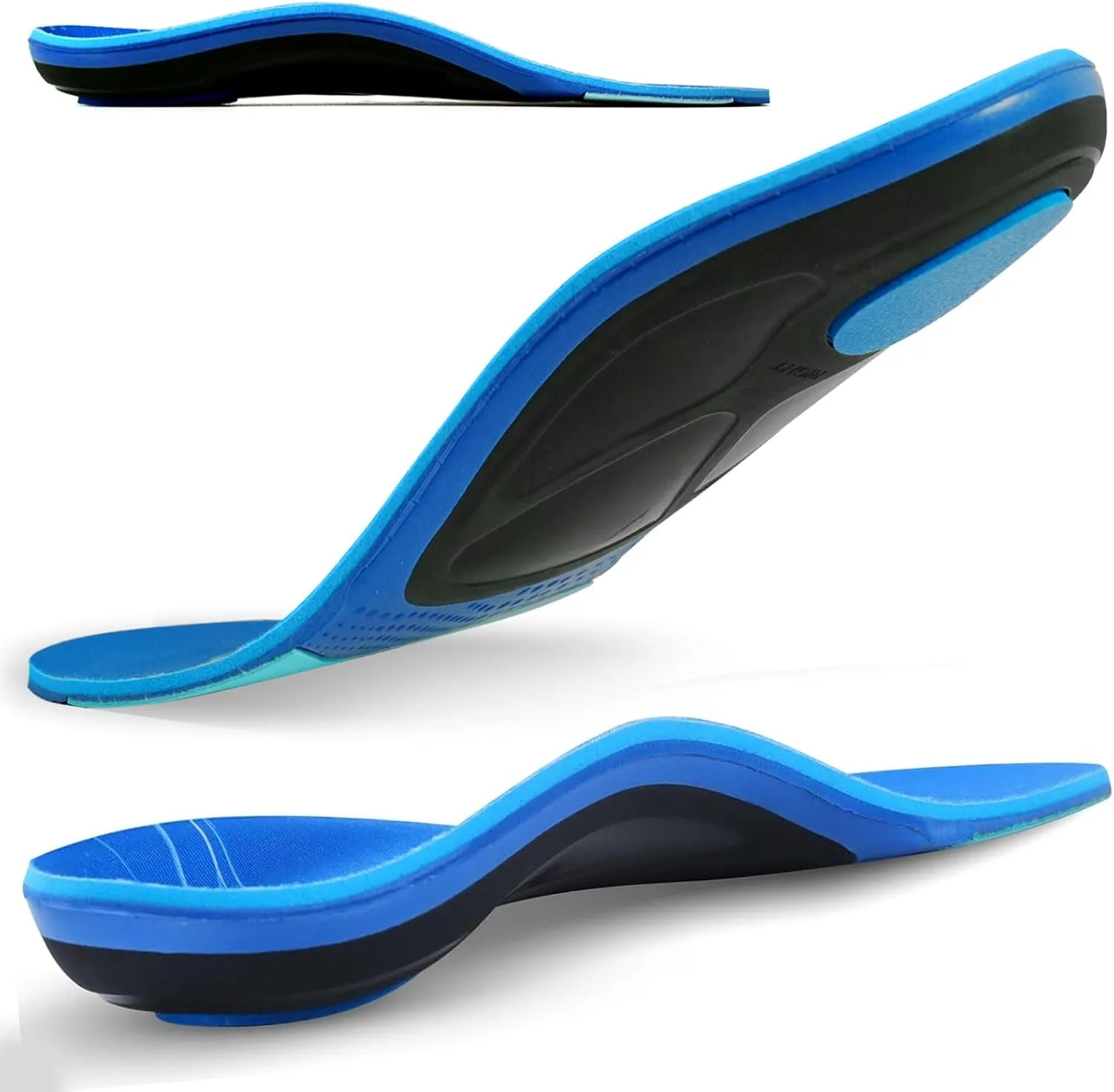 (220  lbs) Plantar Fasciitis High Arch Support Insoles, RooRuns Heavy Duty Support Pain Relief Shoe Inserts for Flat Feet, Orthotics for Men and Women Working Running Walking