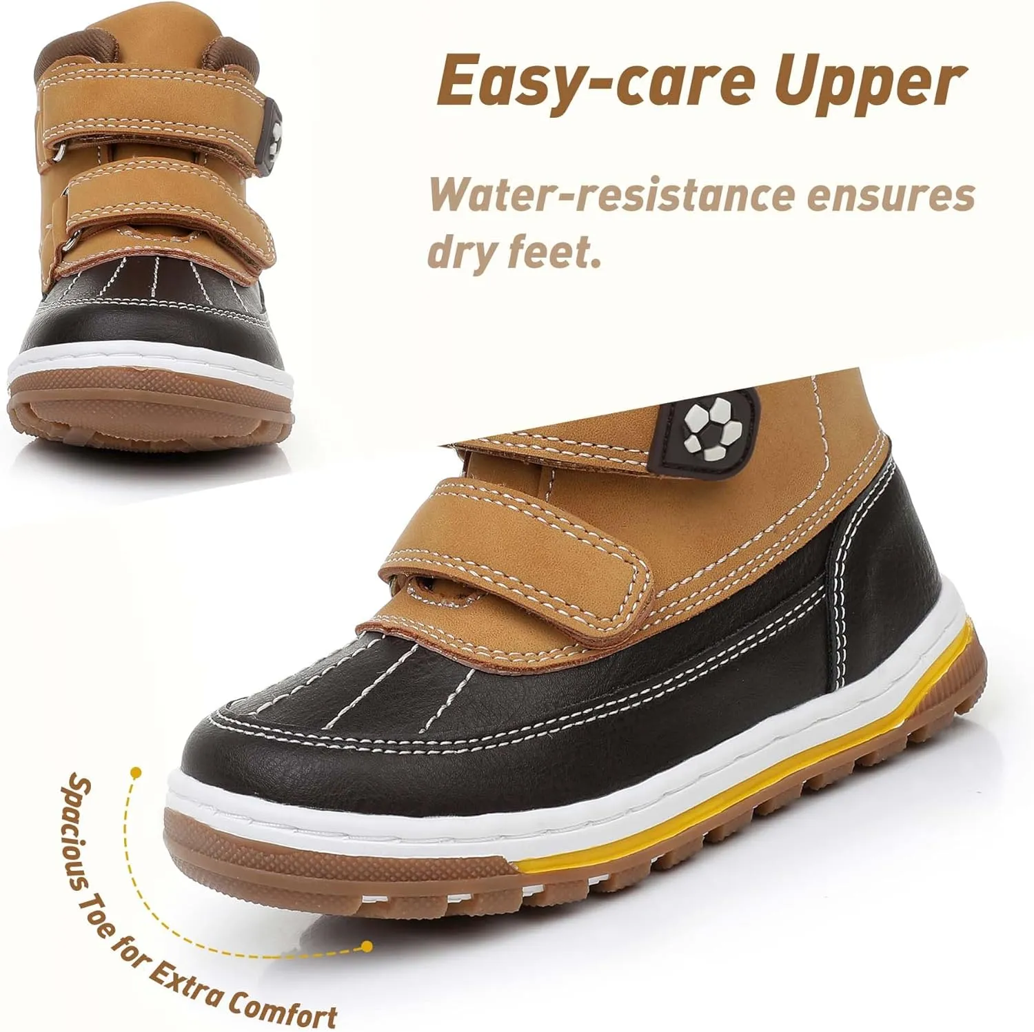 Ahannie Boys Girls Boots Toddler Kids Fall Boots Water Resistant Outdoor Ankle Shoes(Toddler/Littler Kid)