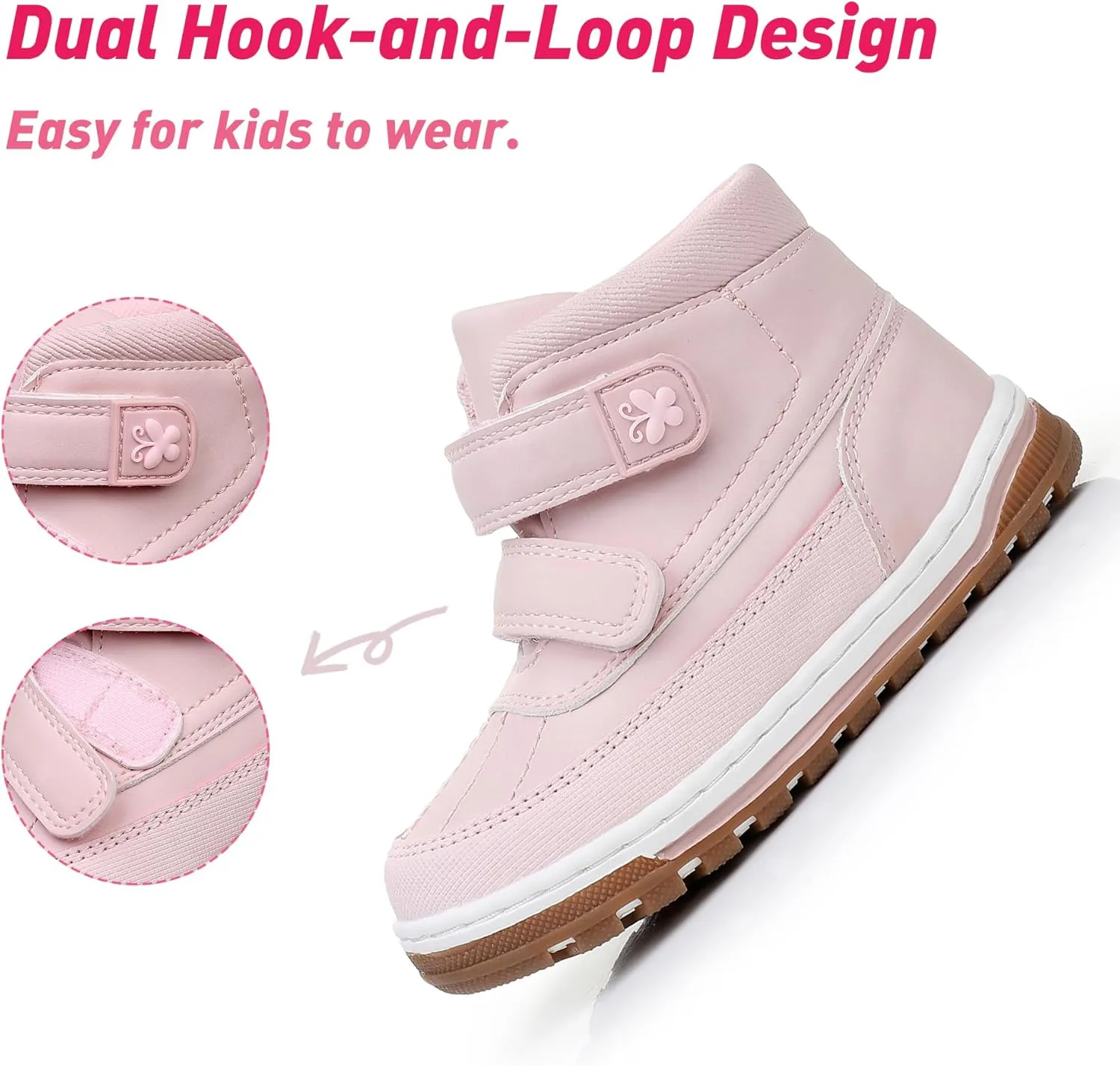Ahannie Boys Girls Boots Toddler Kids Fall Boots Water Resistant Outdoor Ankle Shoes(Toddler/Littler Kid)