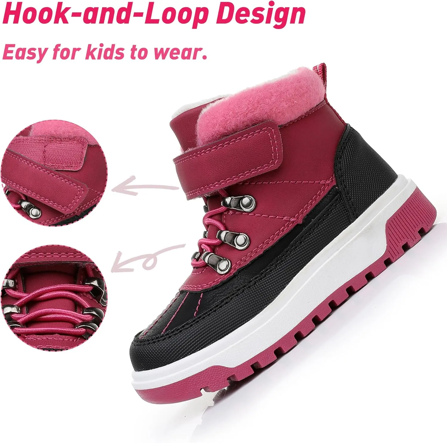 Ahannie Boys Girls Boots Toddler Kids Fall Boots Water Resistant Outdoor Ankle Shoes(Toddler/Littler Kid)