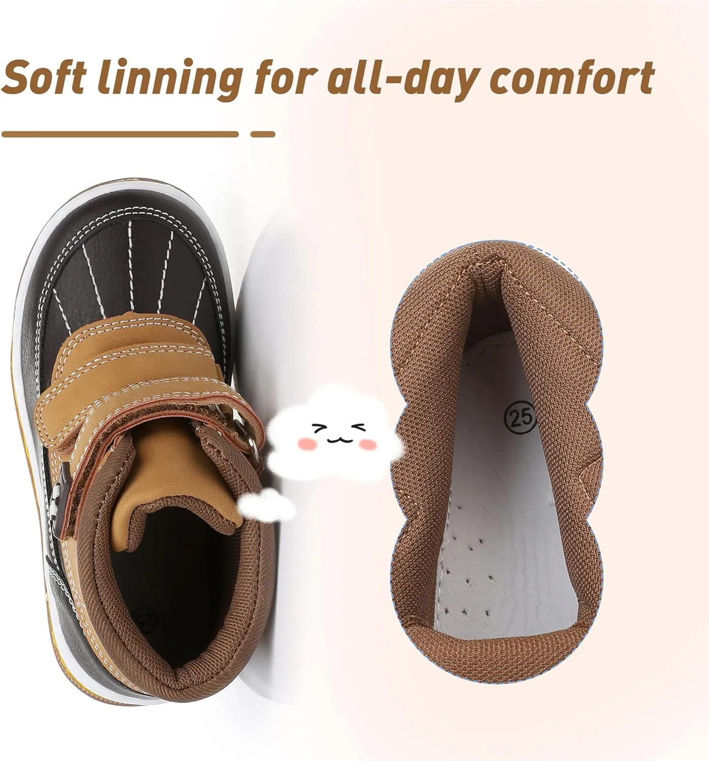 Ahannie Boys Girls Boots Toddler Kids Fall Boots Water Resistant Outdoor Ankle Shoes(Toddler/Littler Kid)