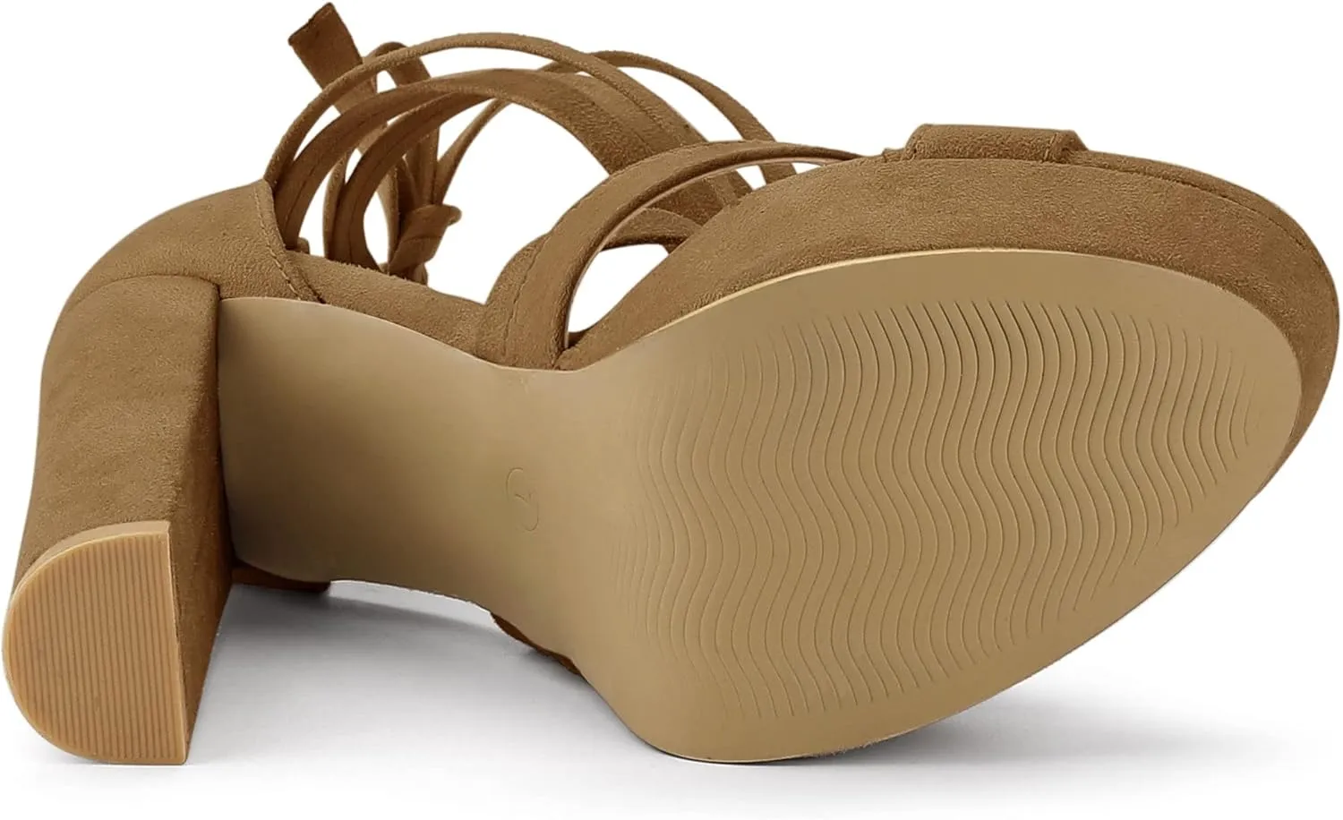 Allegra K Women's Lace Up Platform Chunky High Heels Sandals