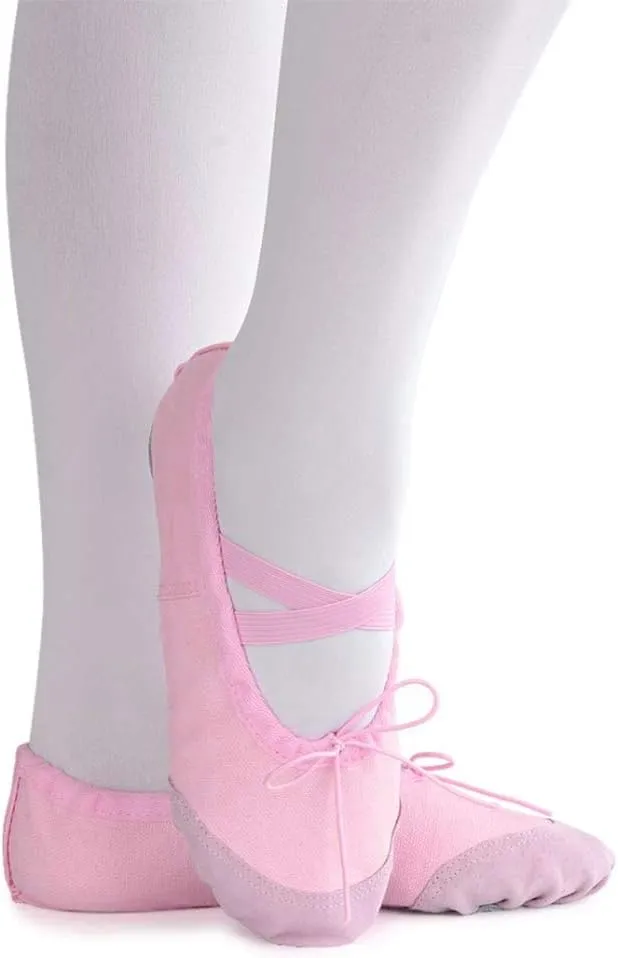 Ballet Shoes Dance Shoes Flat Training Shoes Canvas Split Leather Gymnastics Yoga Shoes Children, Adults