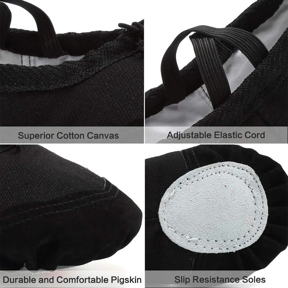 Ballet Shoes Dance Shoes Flat Training Shoes Canvas Split Leather Gymnastics Yoga Shoes Children, Adults