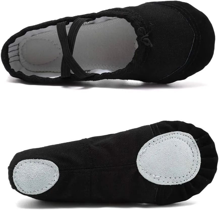 Ballet Shoes Dance Shoes Flat Training Shoes Canvas Split Leather Gymnastics Yoga Shoes Children, Adults