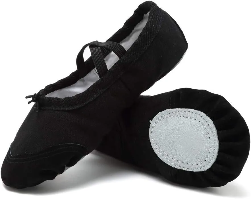 Ballet Shoes Dance Shoes Flat Training Shoes Canvas Split Leather Gymnastics Yoga Shoes Children, Adults