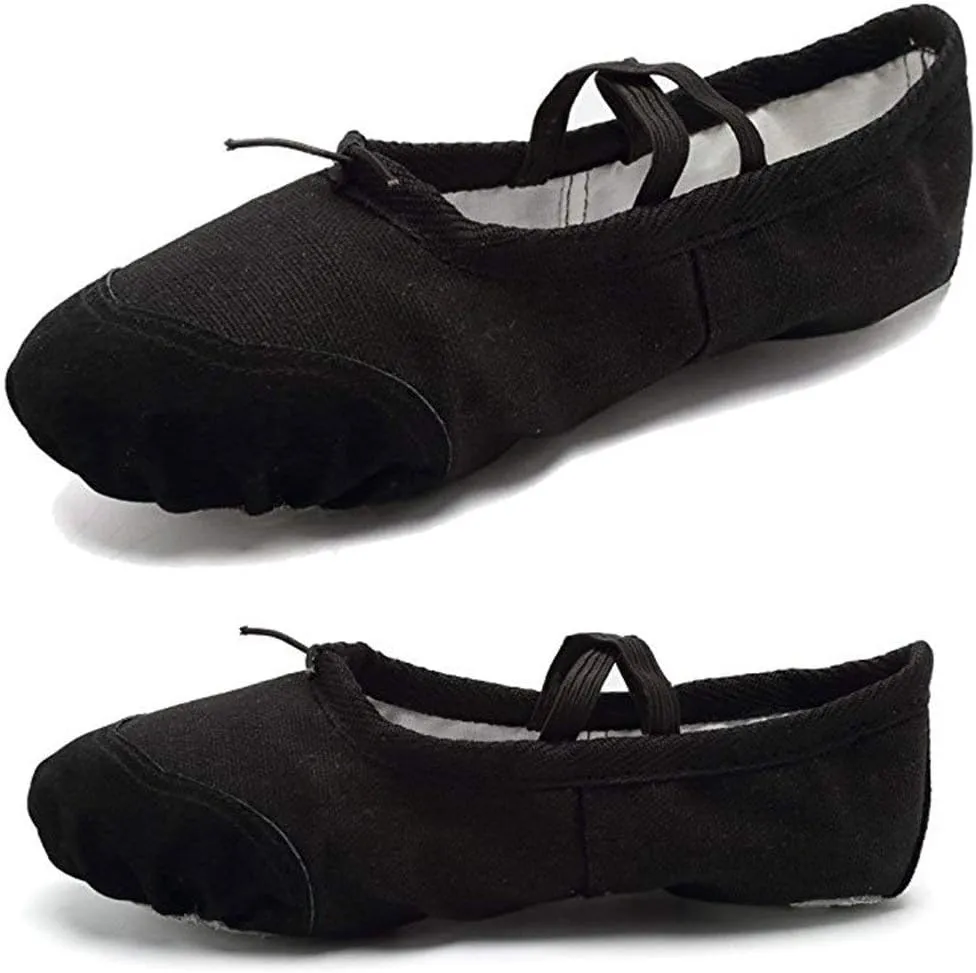 Ballet Shoes Dance Shoes Flat Training Shoes Canvas Split Leather Gymnastics Yoga Shoes Children, Adults