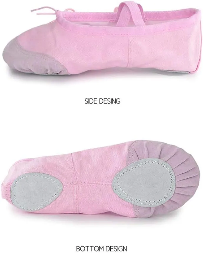 Ballet Shoes Dance Shoes Flat Training Shoes Canvas Split Leather Gymnastics Yoga Shoes Children, Adults