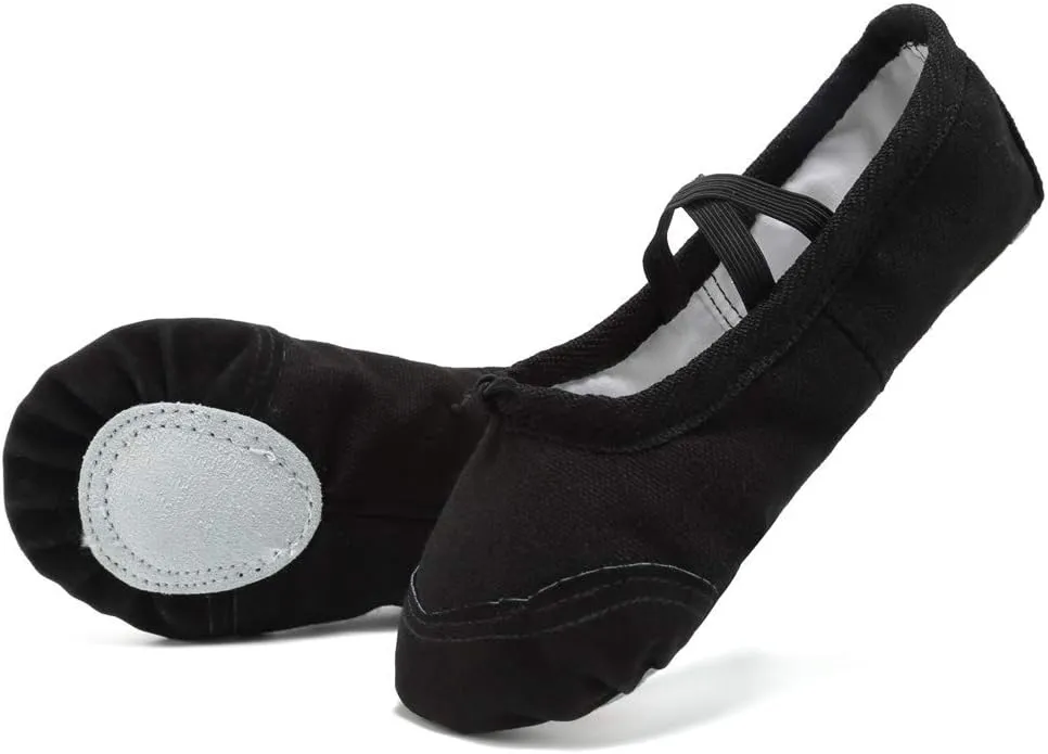 Ballet Shoes Dance Shoes Flat Training Shoes Canvas Split Leather Gymnastics Yoga Shoes Children, Adults