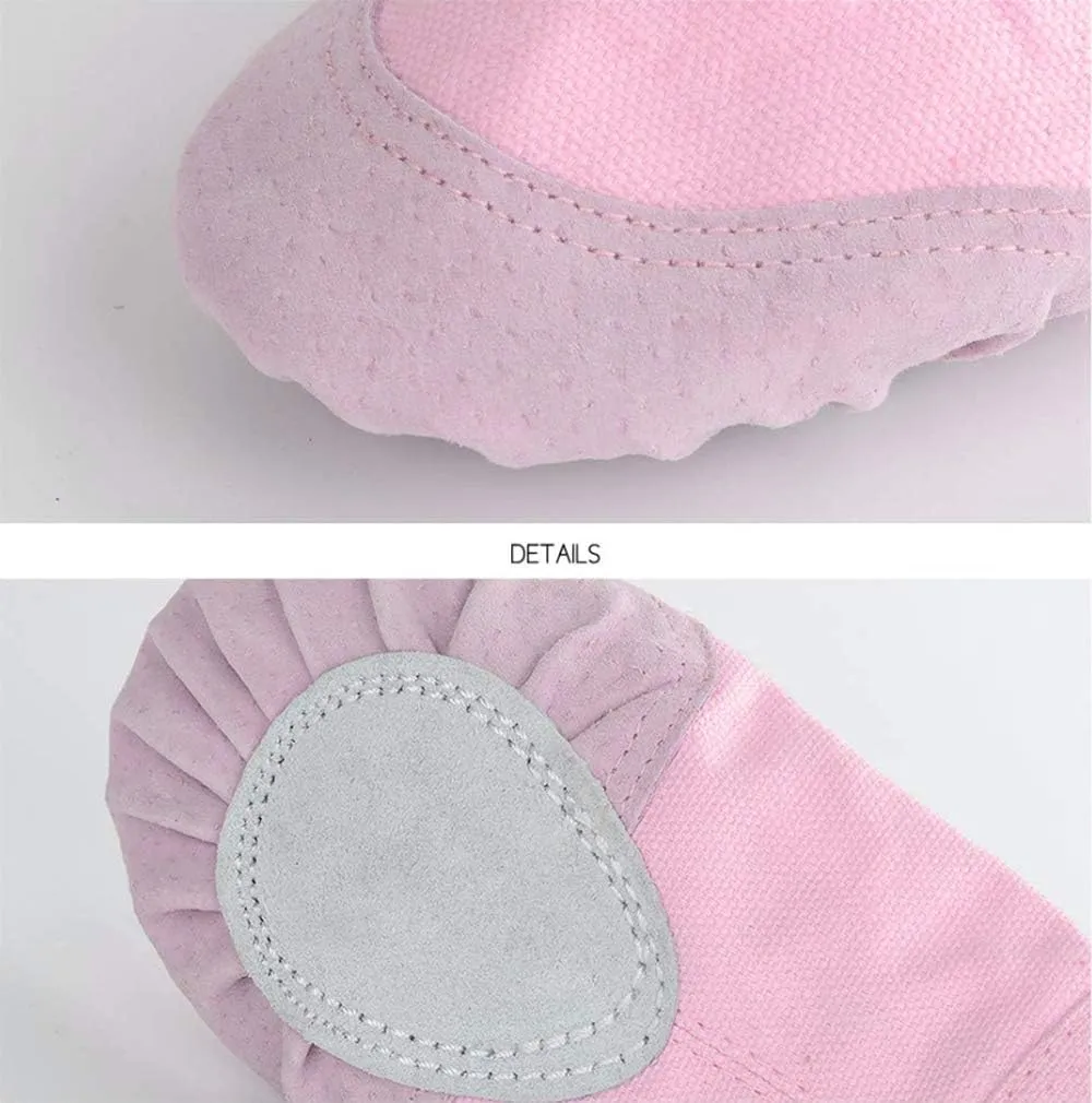 Ballet Shoes Dance Shoes Flat Training Shoes Canvas Split Leather Gymnastics Yoga Shoes Children, Adults