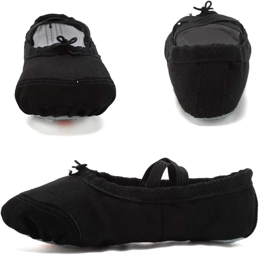 Ballet Shoes Dance Shoes Flat Training Shoes Canvas Split Leather Gymnastics Yoga Shoes Children, Adults