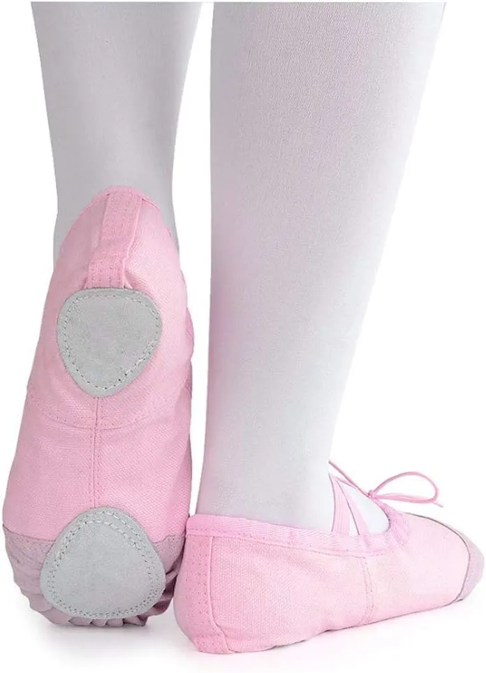 Ballet Shoes Dance Shoes Flat Training Shoes Canvas Split Leather Gymnastics Yoga Shoes Children, Adults