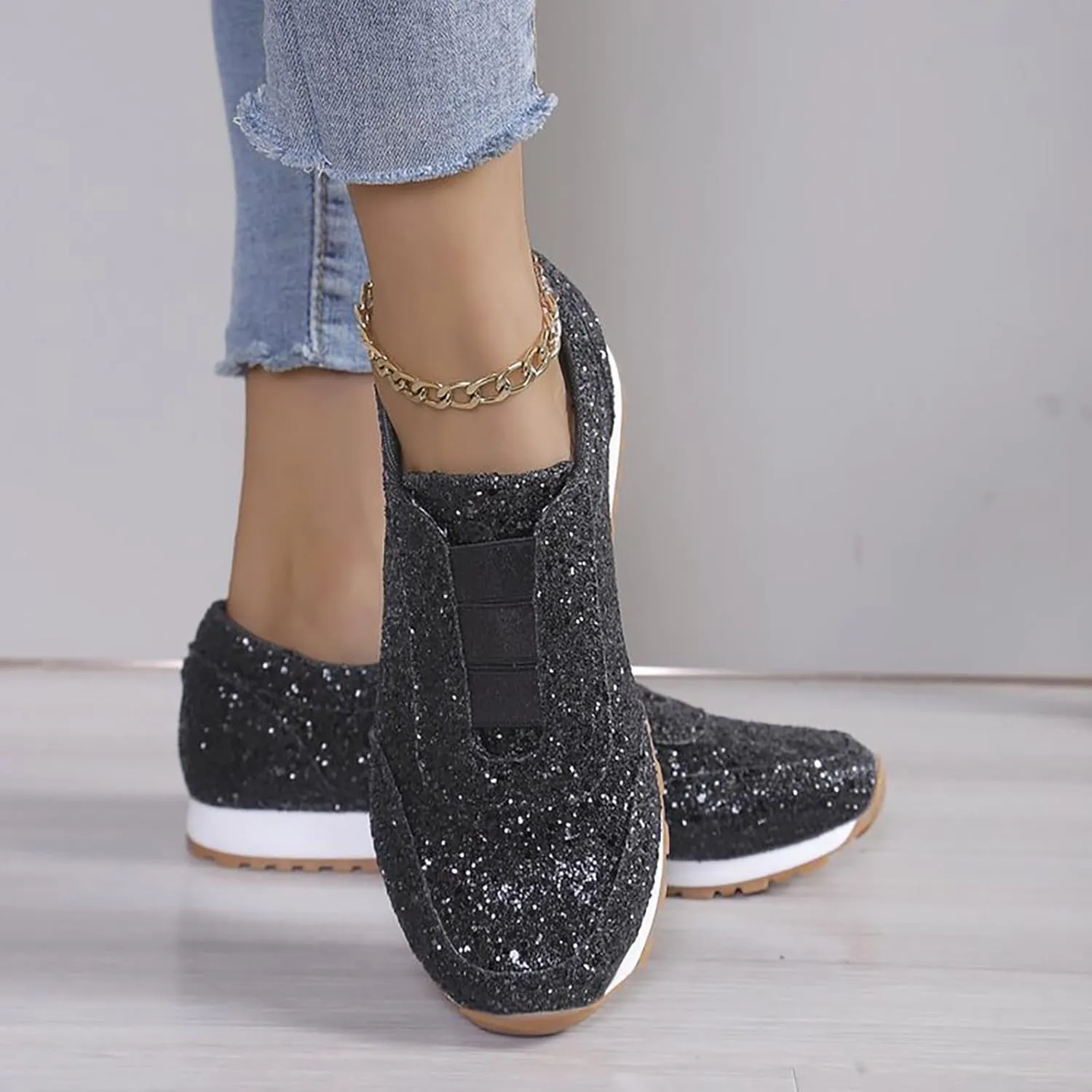 Basketball Shoes for WomenWomens Walking Sneakers Wide Width Black Loafers Women Wide with Fashion Closed Head Christmas Canvas Shoes Comfortable & Lightweight