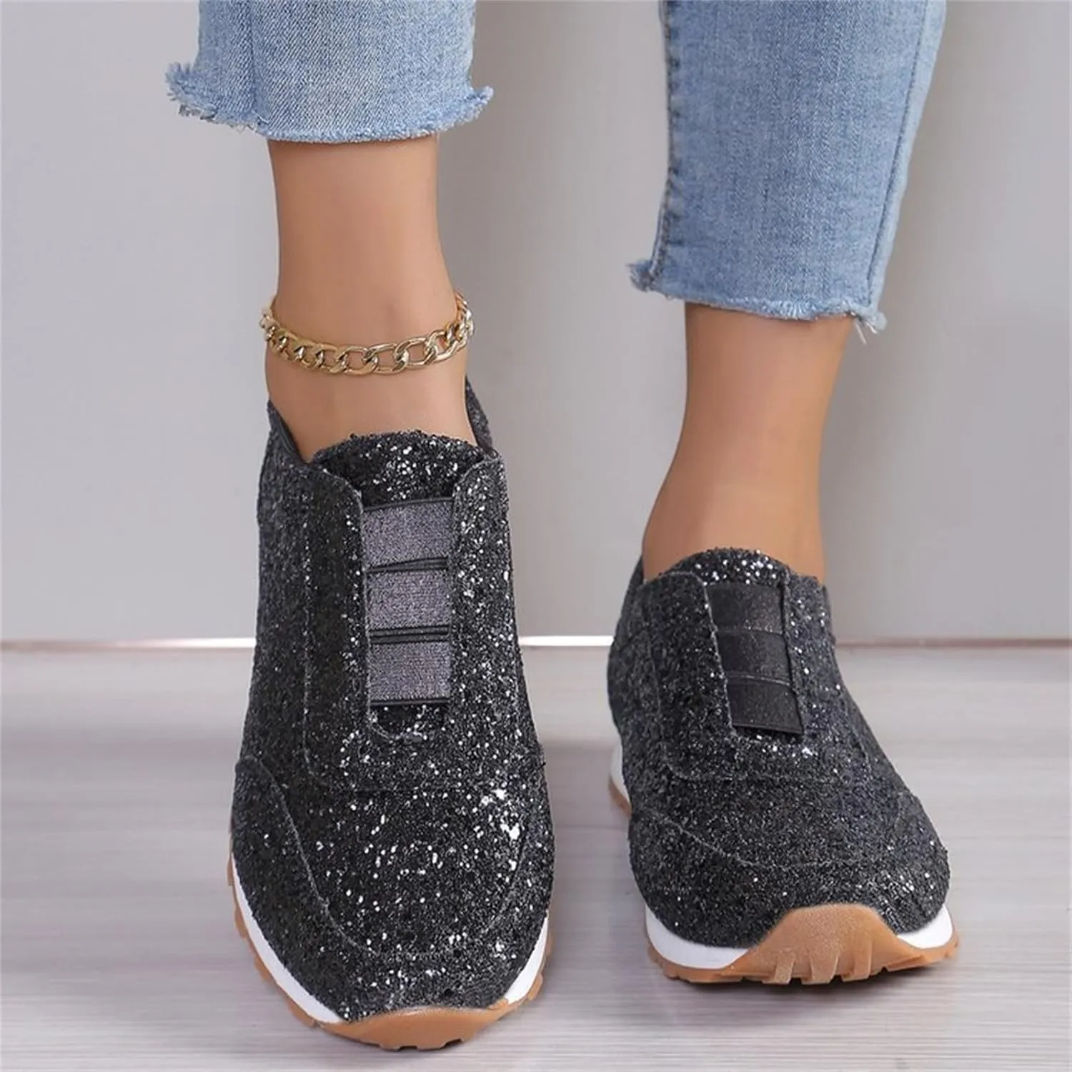 Basketball Shoes for WomenWomens Walking Sneakers Wide Width Black Loafers Women Wide with Fashion Closed Head Christmas Canvas Shoes Comfortable & Lightweight
