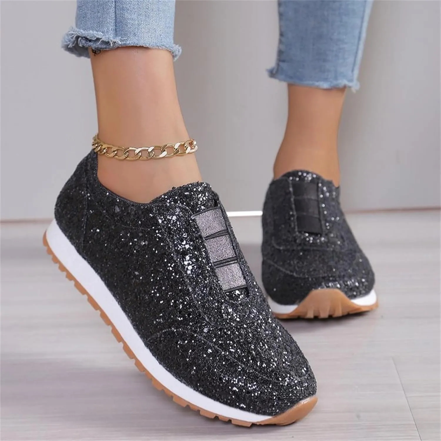 Basketball Shoes for WomenWomens Walking Sneakers Wide Width Black Loafers Women Wide with Fashion Closed Head Christmas Canvas Shoes Comfortable & Lightweight