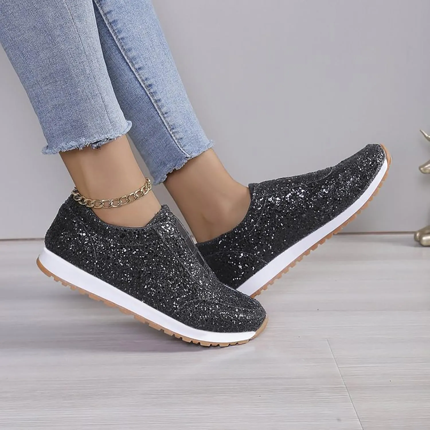 Basketball Shoes for WomenWomens Walking Sneakers Wide Width Black Loafers Women Wide with Fashion Closed Head Christmas Canvas Shoes Comfortable & Lightweight