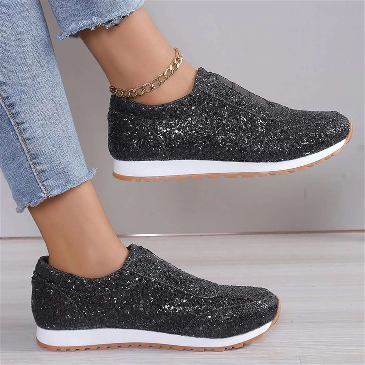 Basketball Shoes for WomenWomens Walking Sneakers Wide Width Black Loafers Women Wide with Fashion Closed Head Christmas Canvas Shoes Comfortable & Lightweight