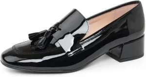 Beckham Block Heel Tassel Loafer Black Patent / 8