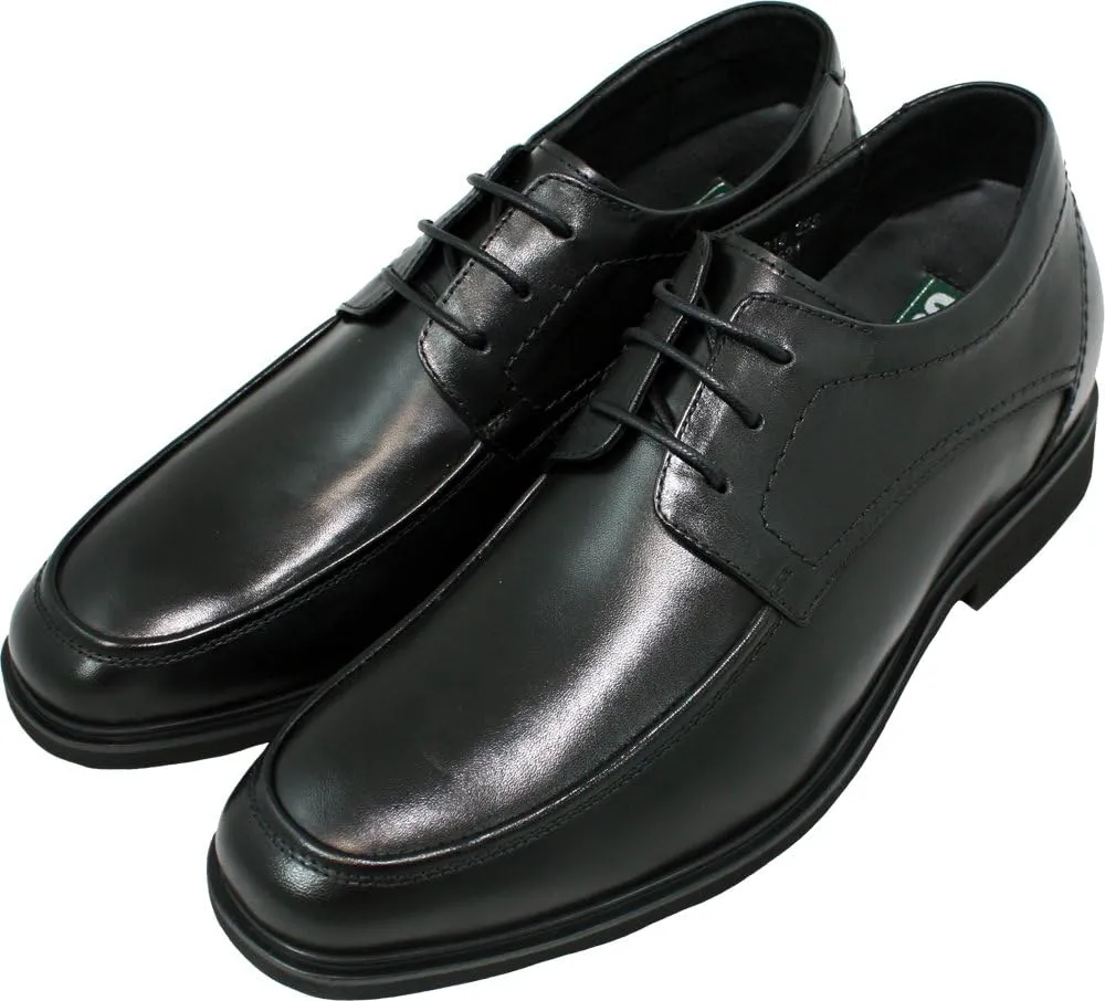 Calden Men's Invisible Height Increasing Elevator Dress Shoes - Black Premium Leather Slip-on Super Lightweight Formal Loafers - 2.8 Inches Taller - K312318 - Size 8 D(M) US