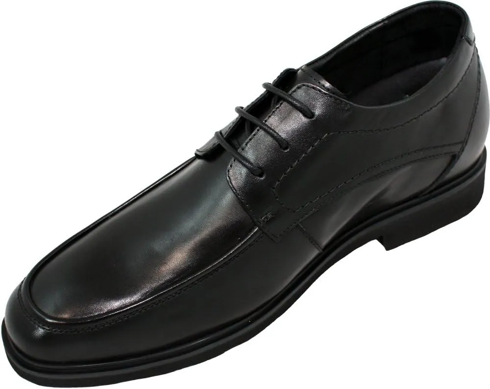 Calden Men's Invisible Height Increasing Elevator Dress Shoes - Black Premium Leather Slip-on Super Lightweight Formal Loafers - 2.8 Inches Taller - K312318 - Size 8 D(M) US
