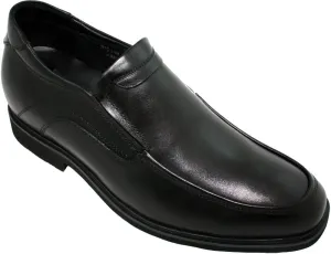 Calden Men's Invisible Height Increasing Elevator Dress Shoes - Black Premium Leather Slip-on Super Lightweight Formal Loafers - 2.8 Inches Taller - K312318 - Size 8 D(M) US