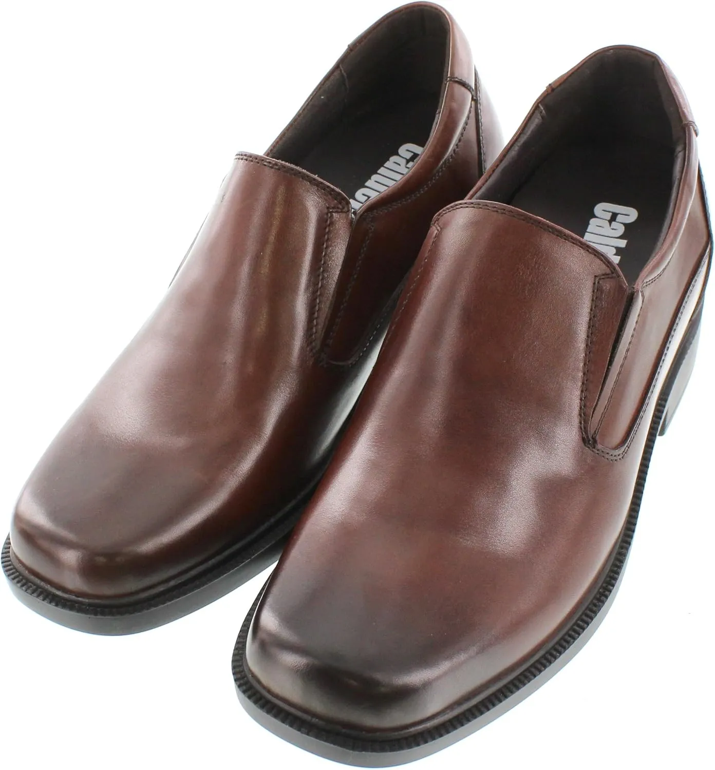 Calden Men's Invisible Height Increasing Elevator Shoes - Dark Brown Leather Slip-on Lightweight Casual Loafers - 3.3 Inches Taller - K31713 - Size 10 D(M) US