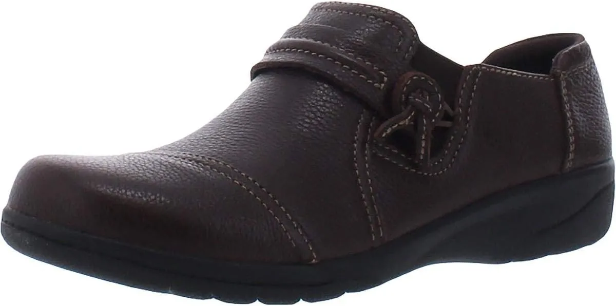 Clarks Women's Cheyn Madi Leather Ortholite Slip On Loafer Brown Size 9.5N