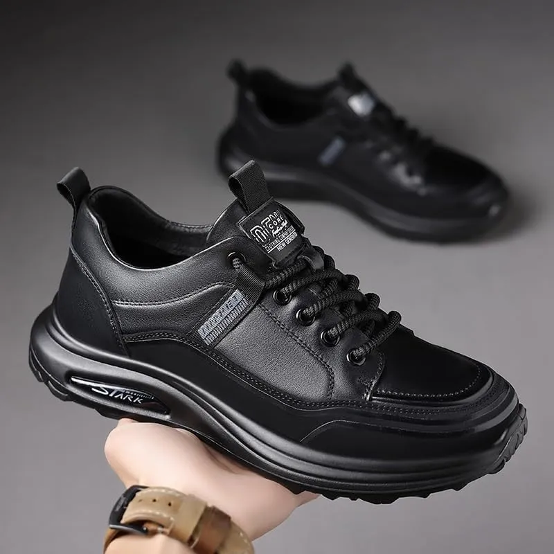 Classic Men's Plain Toe Oxford Shoes in Genuine Leather with Polished Finish for Business Attire