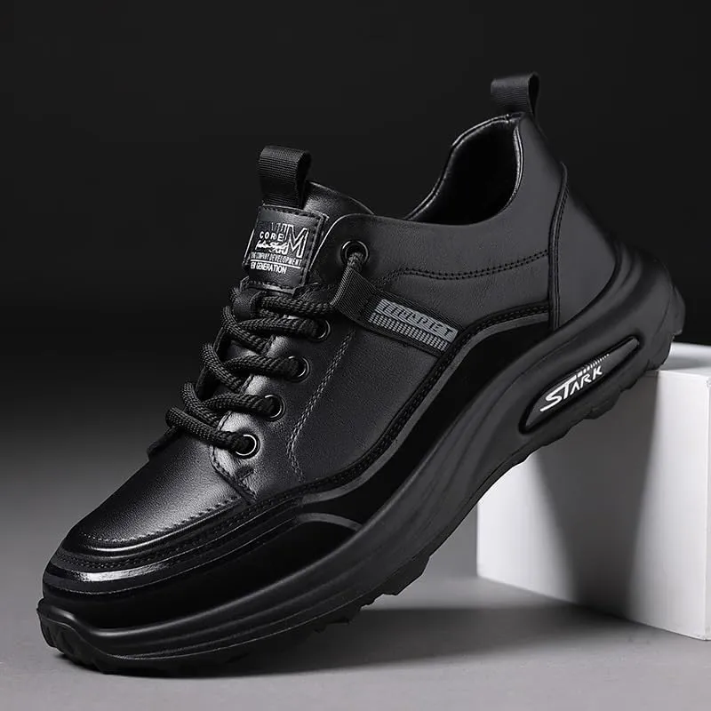 Classic Men's Plain Toe Oxford Shoes in Genuine Leather with Polished Finish for Business Attire