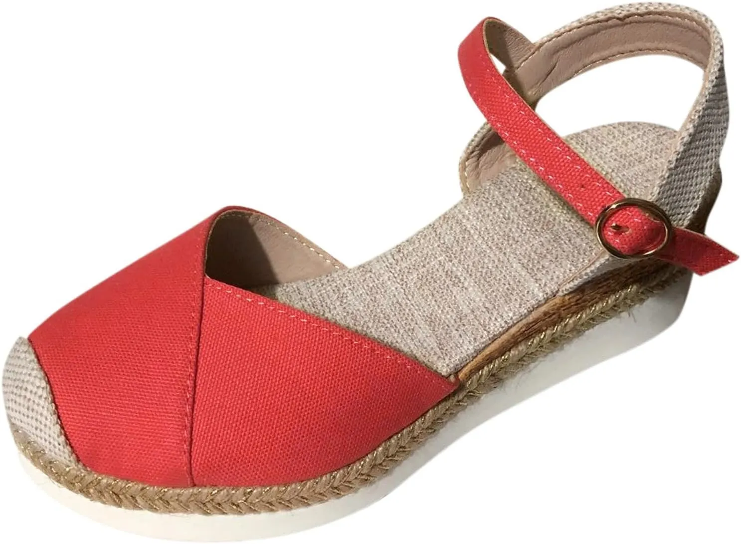 Closed Toe Platform Wedge Sandals for Women 2025 Summer Vacation Dressy Comfortable Anti Slip Beach Shoes with Adjustable Buckle Ankle Strap