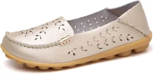 Comfort Loafers for Women Shoes Comfortable Casual Walking Boat Shoes Round Toe Non Slip Sandals Comfort Soft Sole Office Flat Loafer Cute Leather Walking Shoe