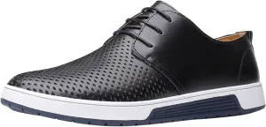 Comfortable Black Business Casual Shoes for Men Style Men's Summer Leather Solid Summer Shoes Breathable Business Leisure Hollow Men's leather shoes Black Dress Shoes Slip Ons for Men