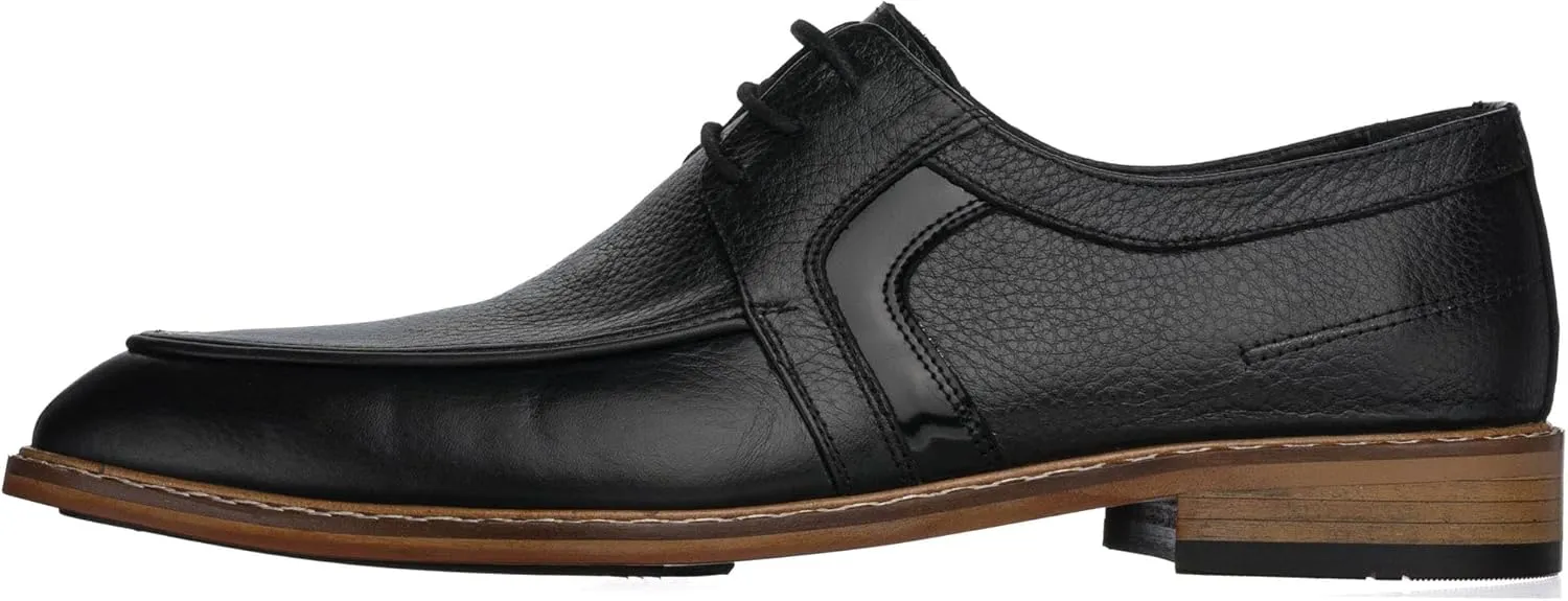 DALGALA Men's Black Leather Handcrafted Oxford Shoes Lace up Shoes Mens Derby Shoes Formal Dress Shoes
