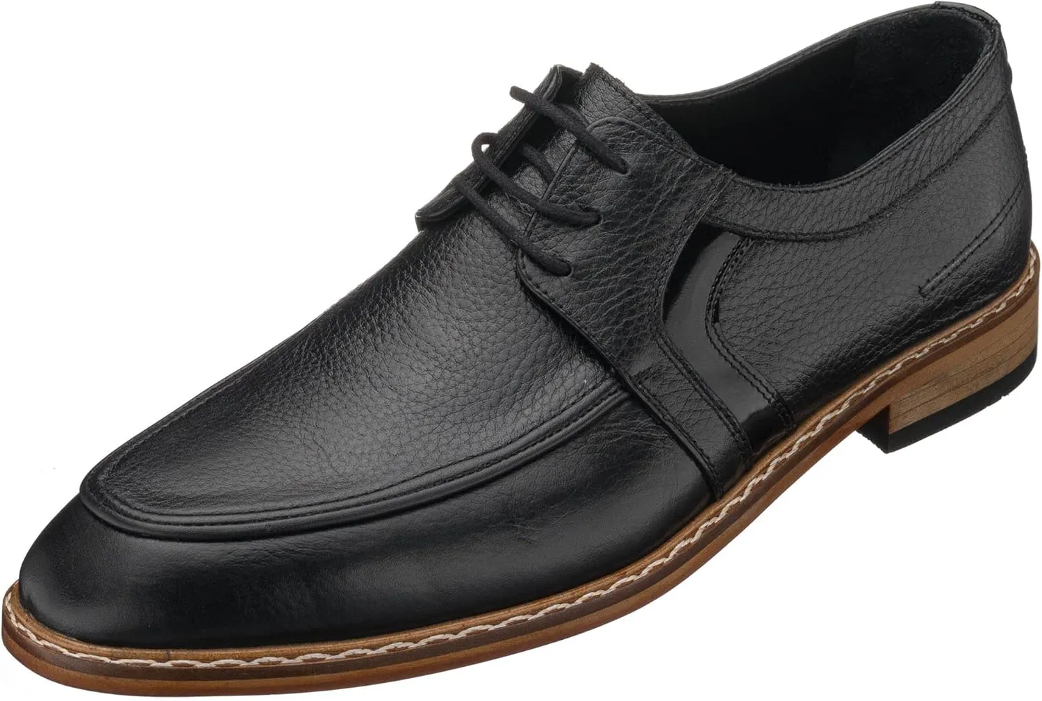 DALGALA Men's Black Leather Handcrafted Oxford Shoes Lace up Shoes Mens Derby Shoes Formal Dress Shoes