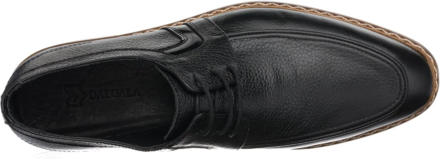 DALGALA Men's Black Leather Handcrafted Oxford Shoes Lace up Shoes Mens Derby Shoes Formal Dress Shoes