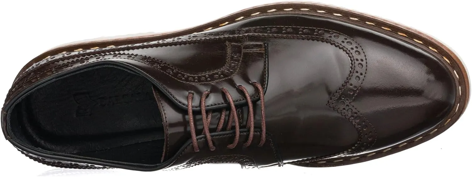 DALGALA Men's Brown Leather Handcrafted Leightweight Oxford Shoes Lace up Brogue Shoes Mens Casual Shoes