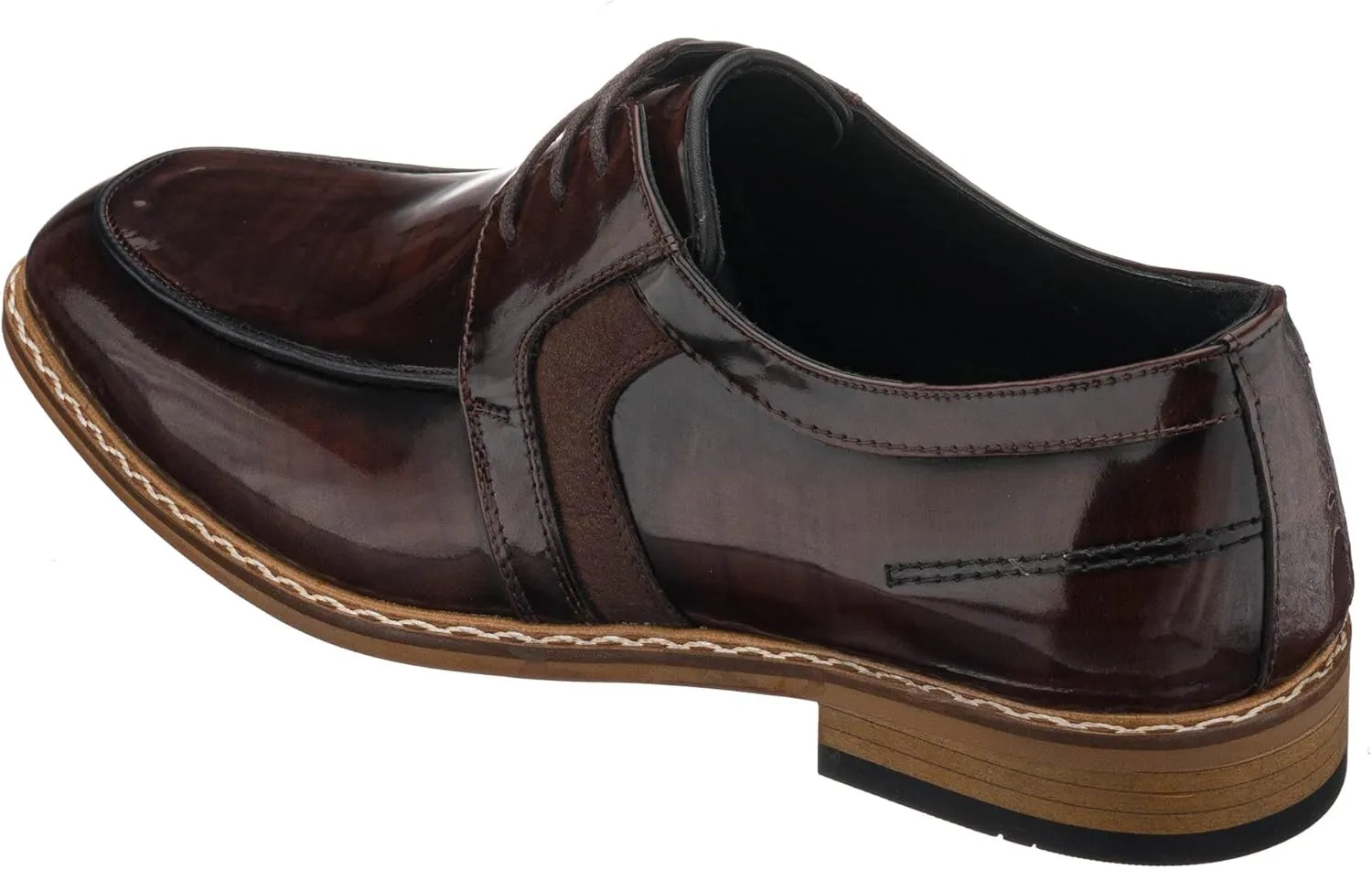 DALGALA Men's Brown Printed Leather Handcrafted Oxford Shoes Lace up Shoes Mens Derby Shoes Formal Dress Shoes