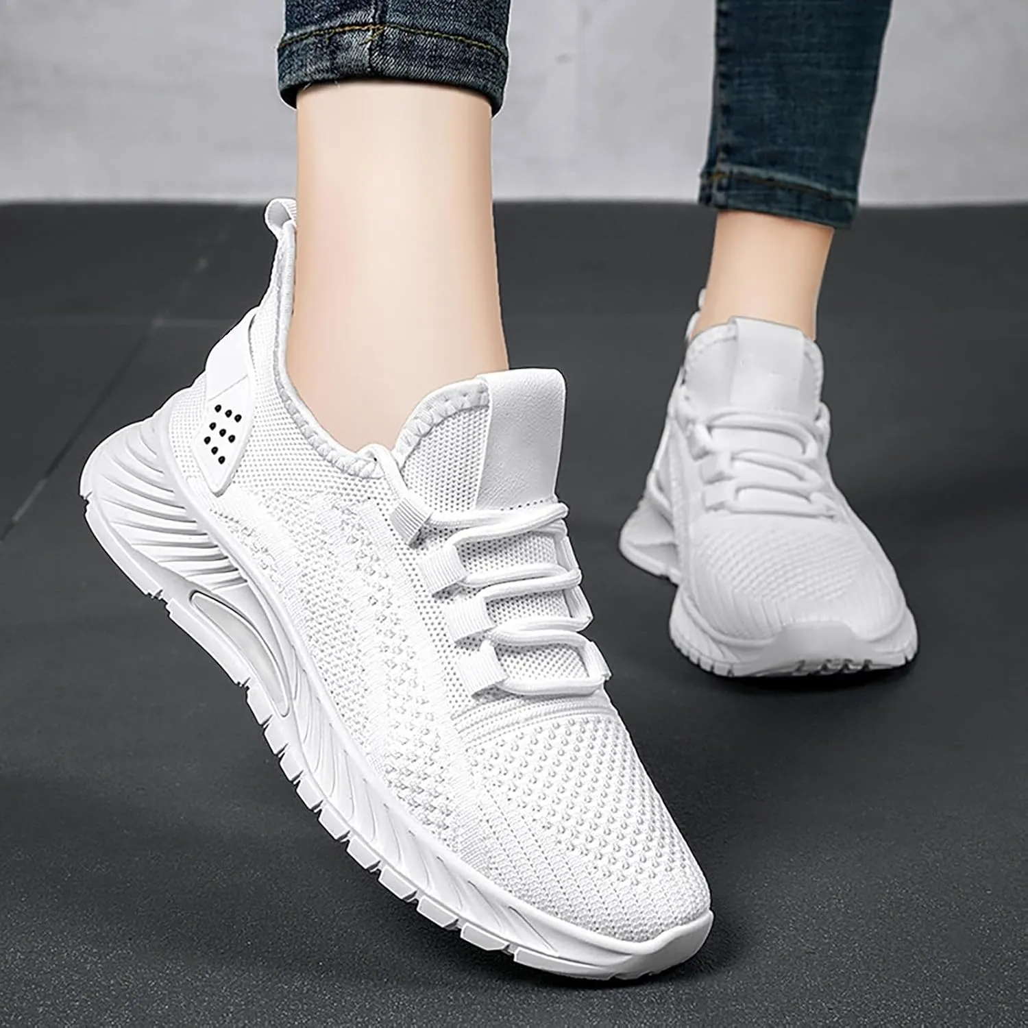 Dress Shoes for Women White Sneakers Men Wide Loafers for Women 2024 Closed Back Lightweight Breathable Christmas Tennis Shoes Women's Wide Loafers