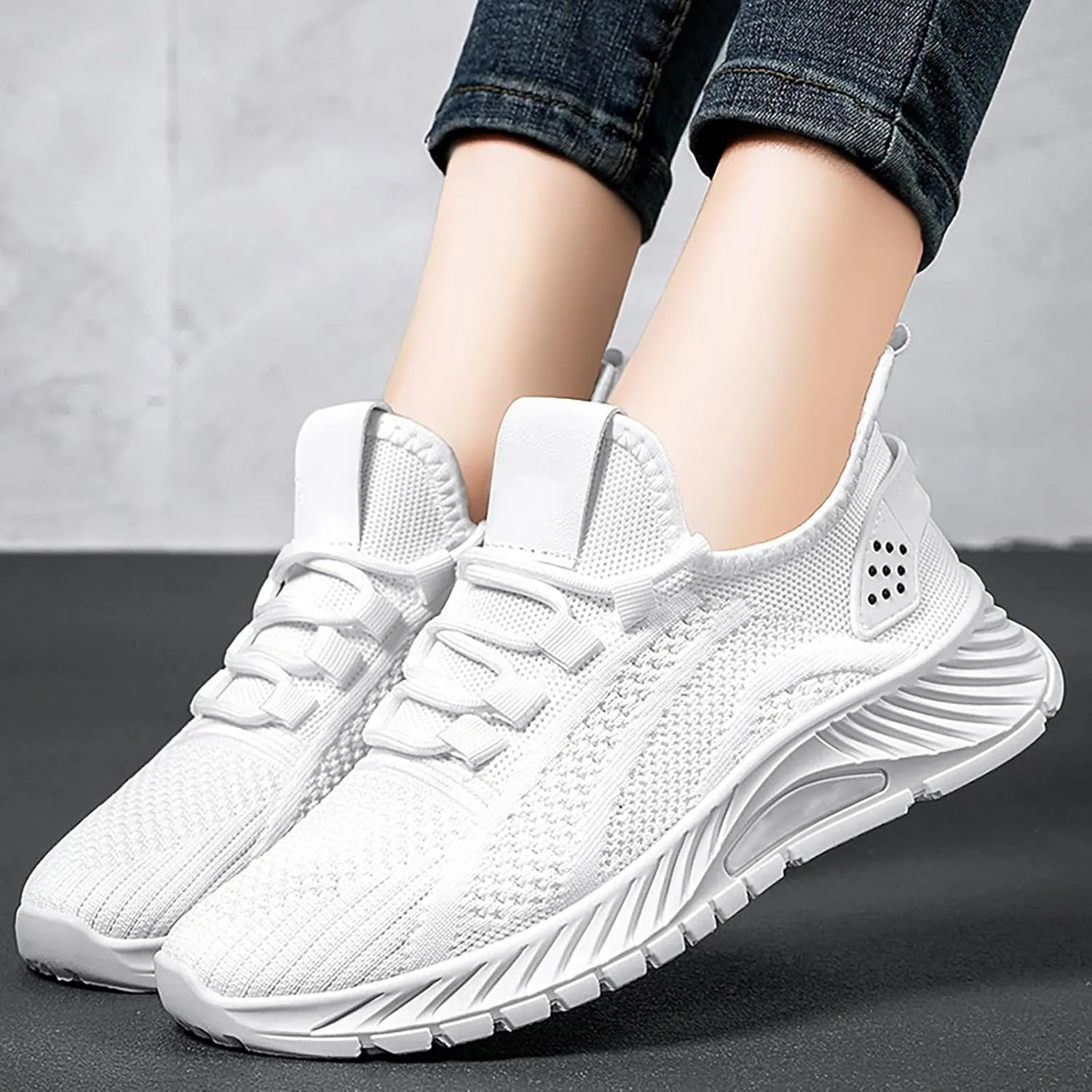 Dress Shoes for Women White Sneakers Men Wide Loafers for Women 2024 Closed Back Lightweight Breathable Christmas Tennis Shoes Women's Wide Loafers