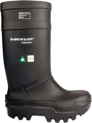 DUNLOP Protective Footwear, Purofort Thermo  full safety Omega/EH black/black, Premium Insole, -58°F Cold Insulation, Steel Toe Cap