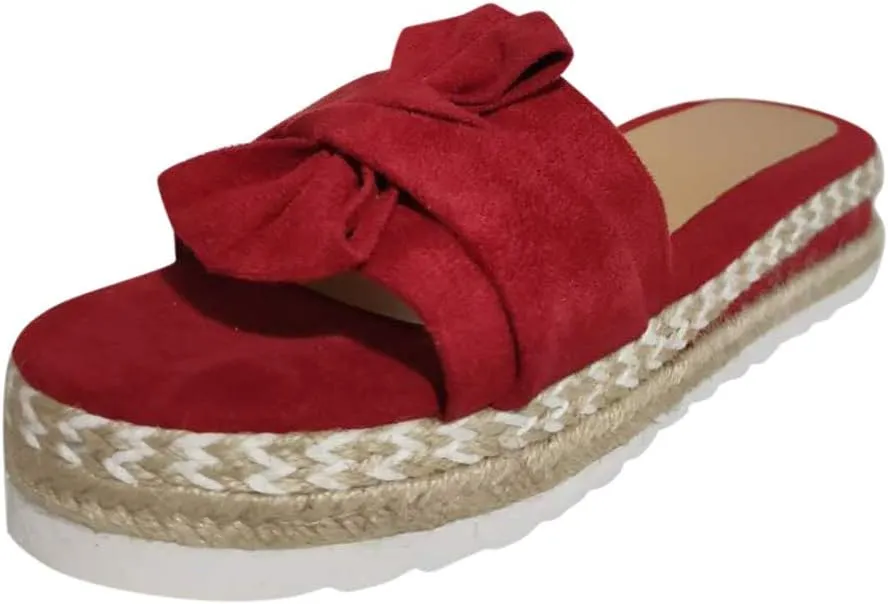Eduavar Sandals for Women Dressy Summer, Sandals Women Dressy Breathable Open Toe Bow Sandals Women Weave Flat Beach Sandals