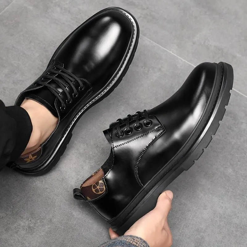 Elegant Men's Cap Toe Oxford Shoes for Professional Office Outfits - Polished Leather Lace-Up Formal Footwear