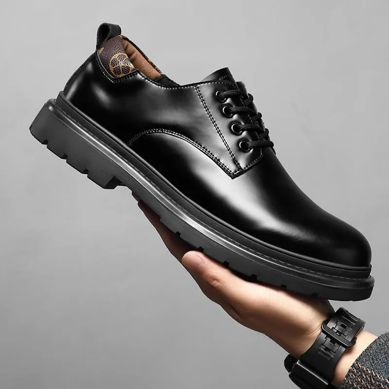 Elegant Men's Cap Toe Oxford Shoes for Professional Office Outfits - Polished Leather Lace-Up Formal Footwear