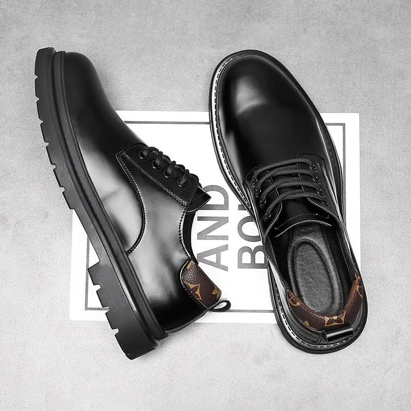 Elegant Men's Cap Toe Oxford Shoes for Professional Office Outfits - Polished Leather Lace-Up Formal Footwear