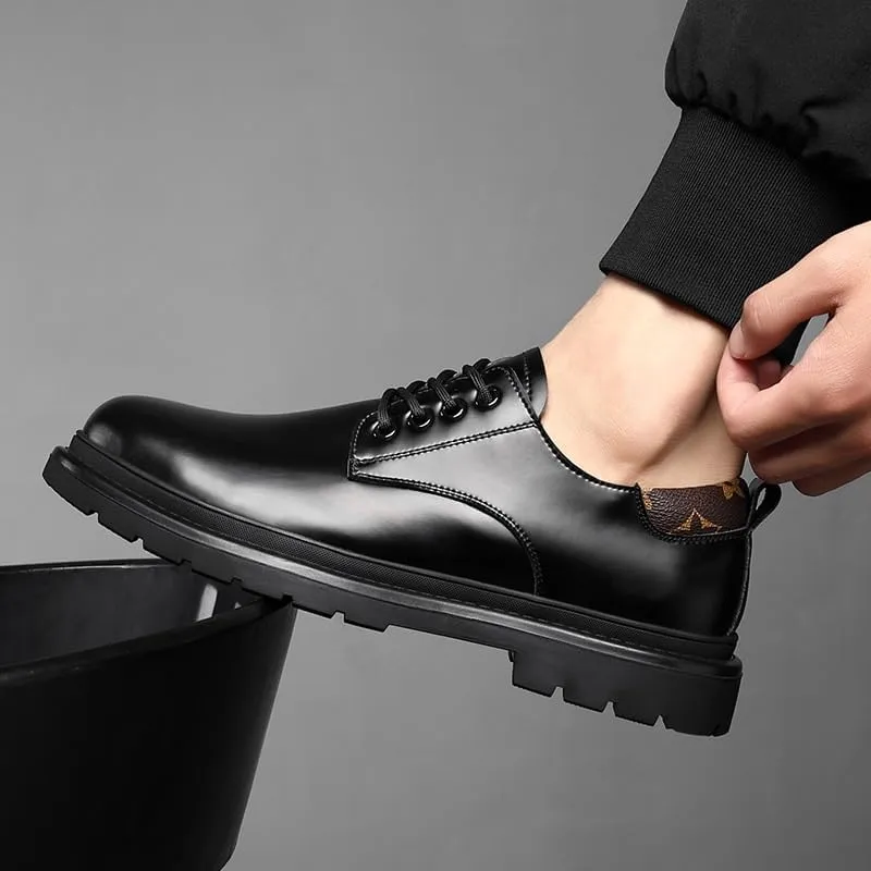 Elegant Men's Cap Toe Oxford Shoes for Professional Office Outfits - Polished Leather Lace-Up Formal Footwear