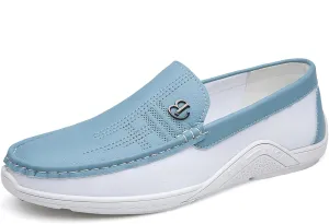 Exusiai Mens Fashion Color Block Slip-On Loafers Breathable,Ultra Comfy, Non-Slip, Durable Rubber Soles Casual Durable Walking Business Style
