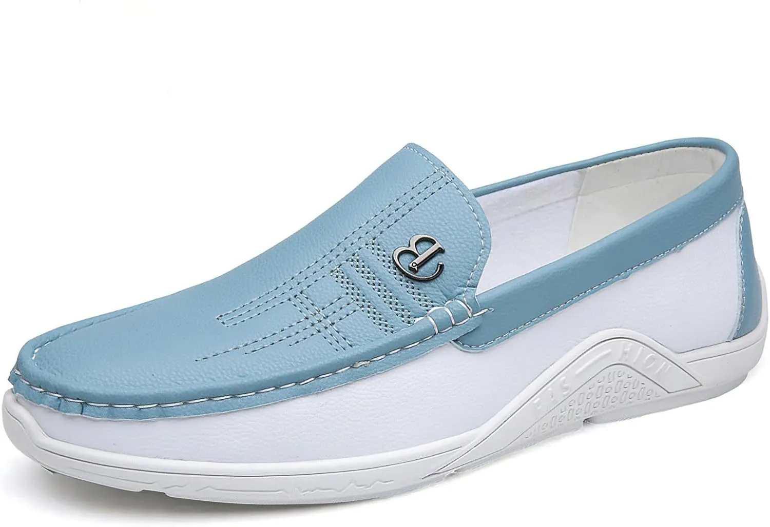 Exusiai Mens Fashion Color Block Slip-On Loafers Breathable,Ultra Comfy, Non-Slip, Durable Rubber Soles Casual Durable Walking Business Style
