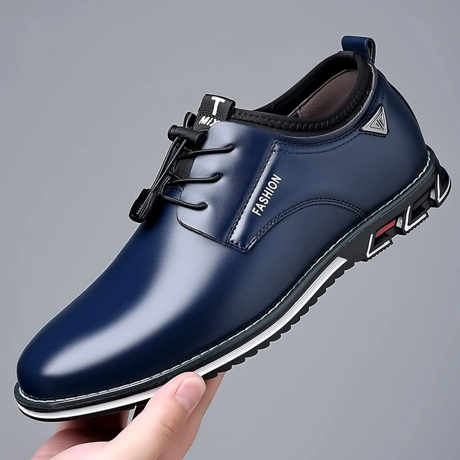 Fashion Style Men's Breathable Comfortable Business Lace Up Work Leisure Solid Color Leather Shoes Dress Boots