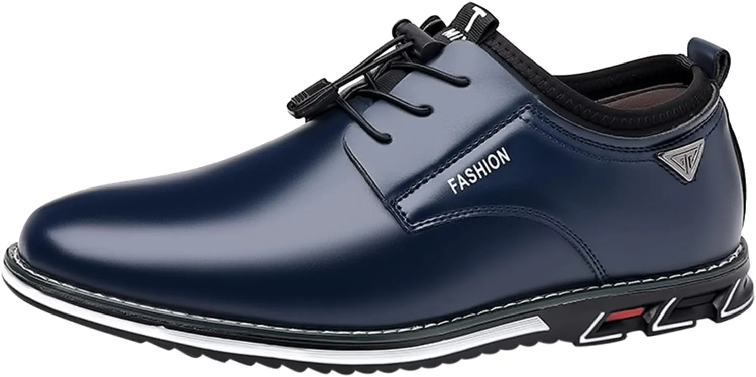 Fashion Style Men's Breathable Comfortable Business Lace Up Work Leisure Solid Color Leather Shoes Dress Boots
